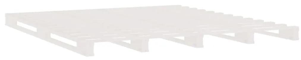 Cama de paletes 140x190 cm madeira de pinho maciça branco