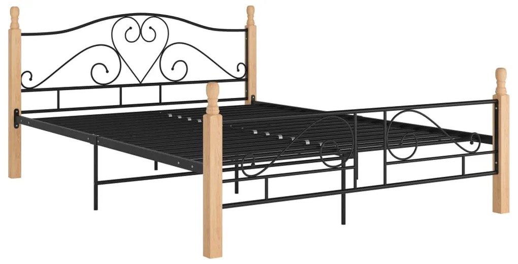 Estrutura cama c/ cabeceira sem colchão 140x200 cm metal preto