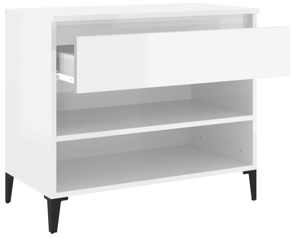 Sapateira 70x36x60 cm derivados de madeira branco brilhante