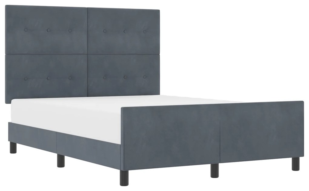 Cama vidaXL Cinza Escuro 160x200 cm Veludo