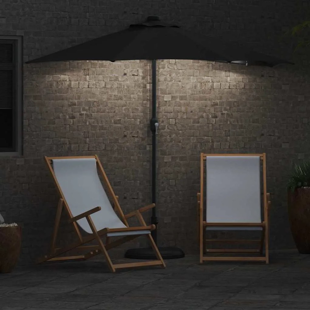 Guarda-sol de Jardim Preto 294 x 150 x 223 cm tecido