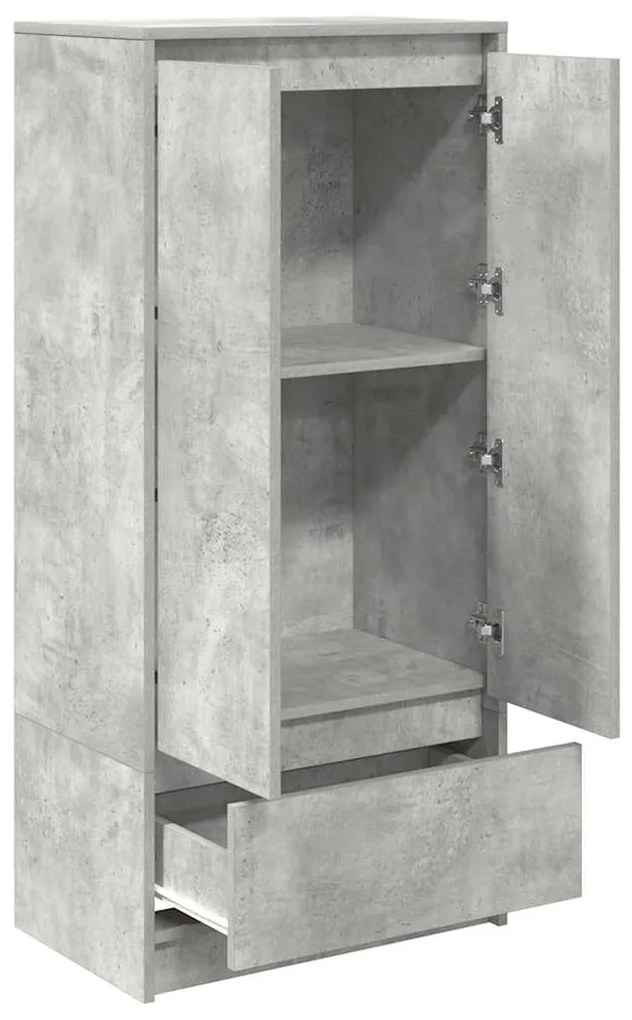 Armário com gaveta 55,5x34x119,5 cm cinzento cimento