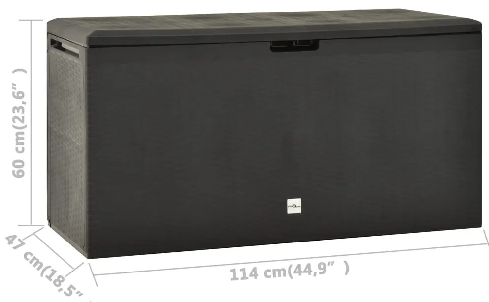 Caixa de arrumação para jardim 114x47x60 cm antracite