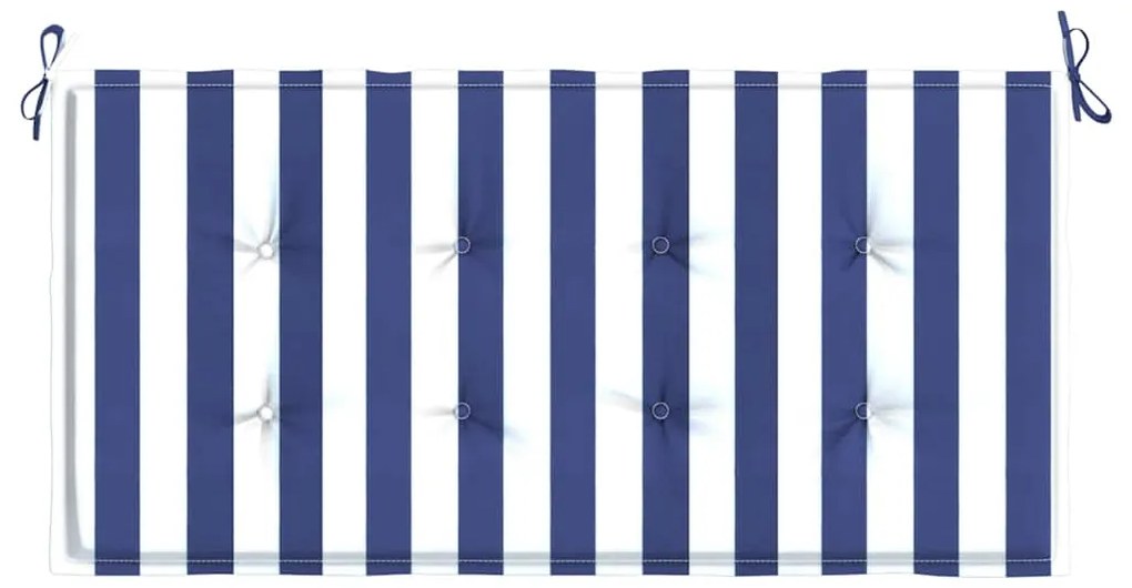 Almofadão p/ banco jardim 120x50x4 cm tecido oxford azul/branco