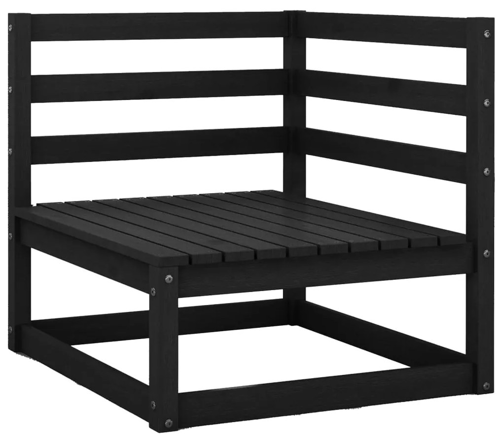 10 pcs conjunto lounge de jardim pinho maciço preto