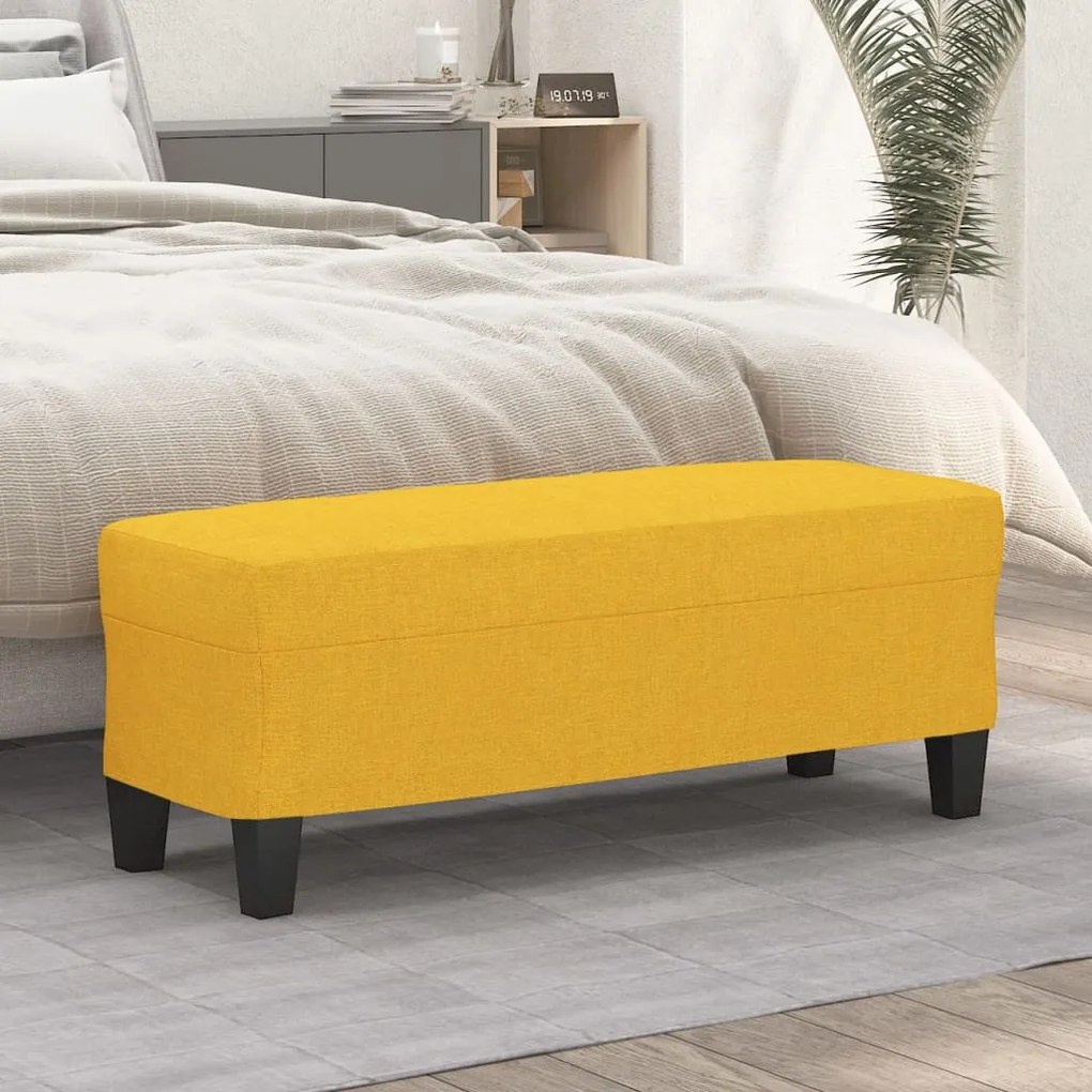 vidaXL Banco 100x35x41 cm tecido amarelo-claro