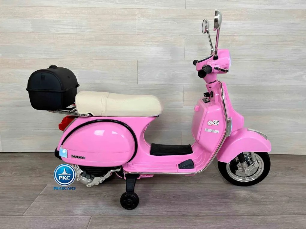 Moto criança eletrica Vespa Clássica Piaggio PX-150 12V Rosa
