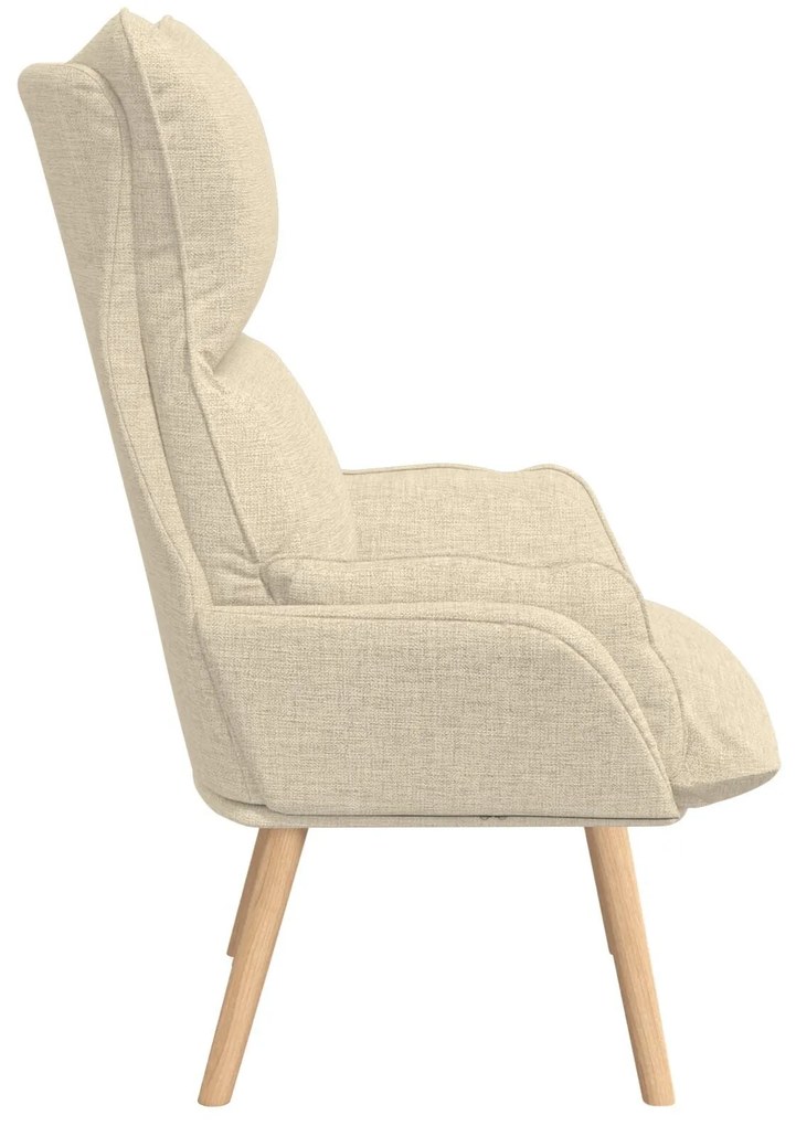Cadeira Relaxante vidaXL em Tecido Creme