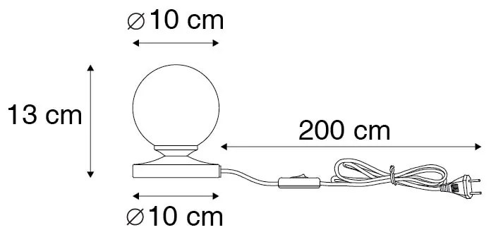 Candeeiro de mesa moderno preto com vidro fumê - Athens