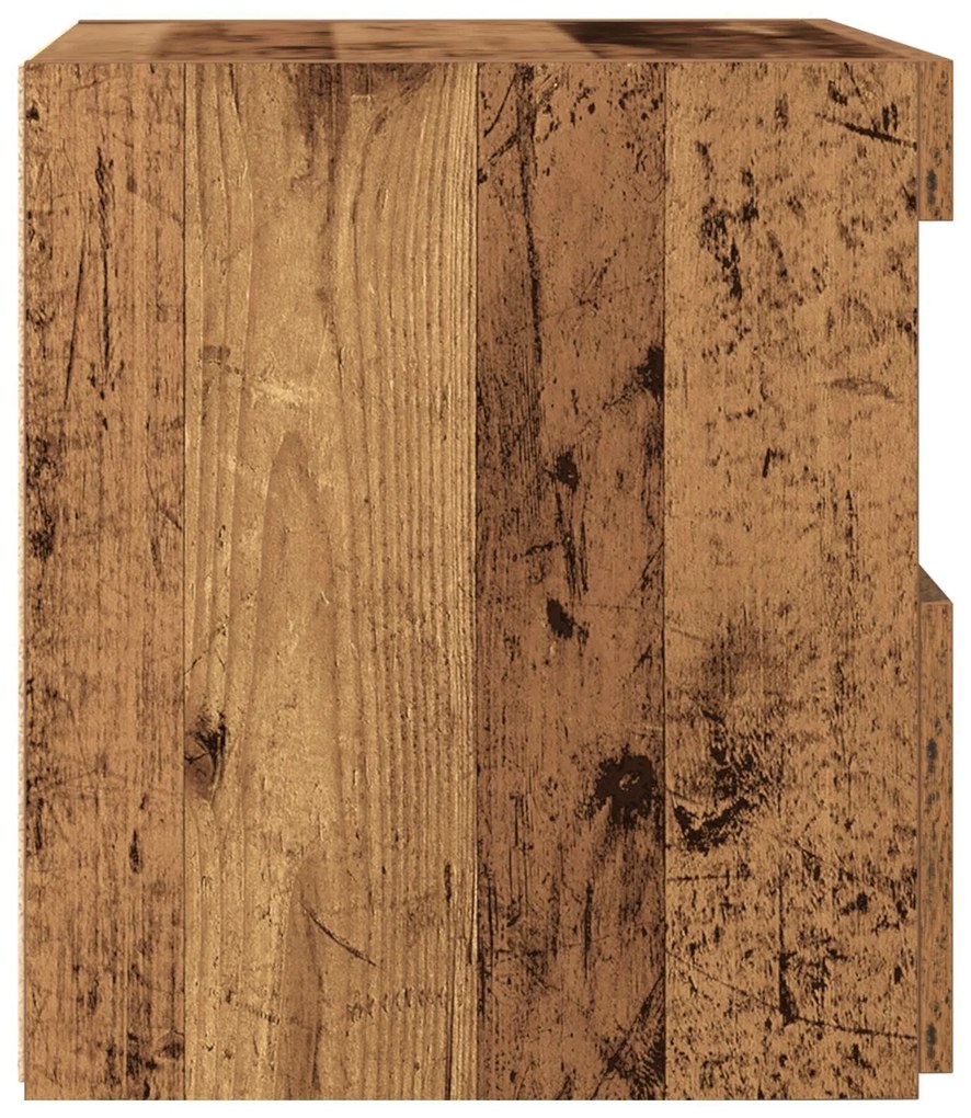 Cabeceira de Cama vidaXL com Luzes LED Madeira Antiga 50x40x45 cm