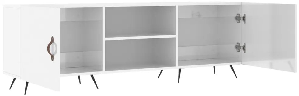 Móvel de TV 150x30x50 cm derivados de madeira branco brilhante