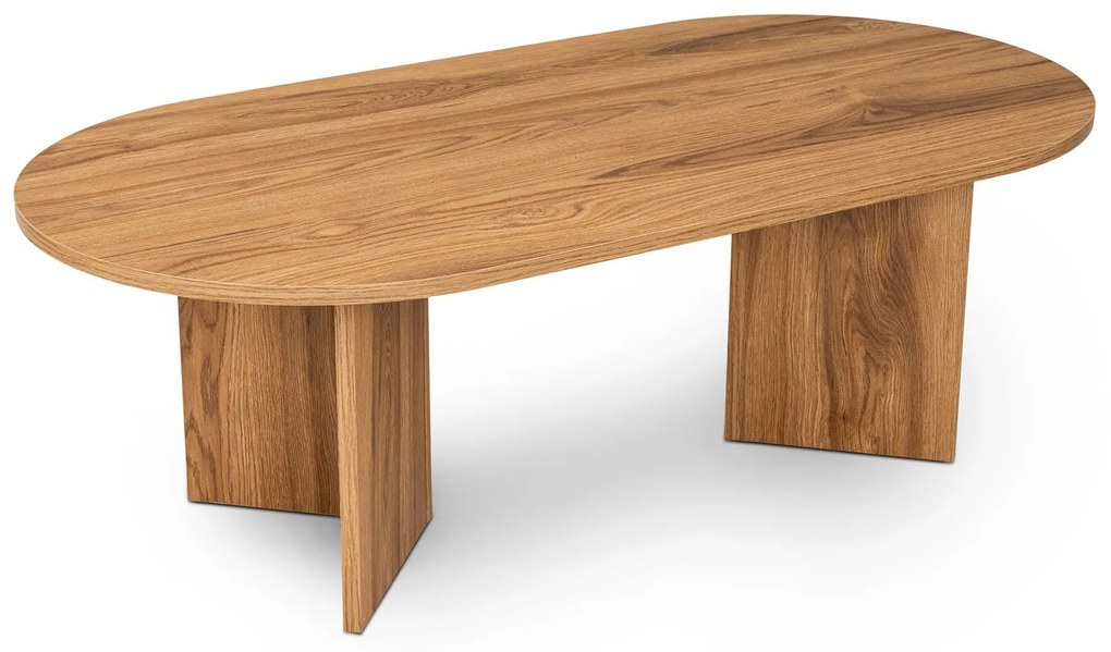 Mesa de Café Oval - Cor Lute - 120x60x40cm