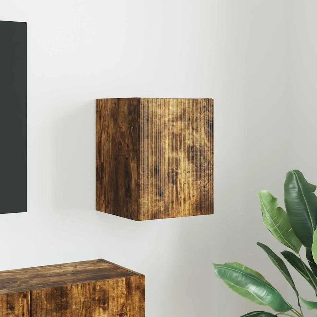 vidaXL Armário de TV de Parede Carvalho Defumado 30 x 31 x 40 cm