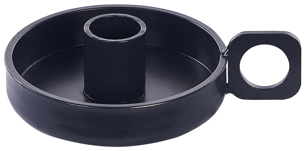 Conjunto de 2 castiçais em metal preto ø 9 cm CHORIO Beliani