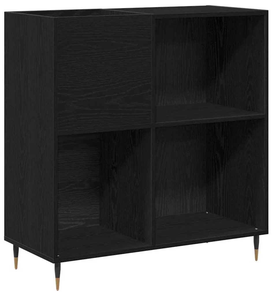 Armário de Gravação vidaXL Carvalho Preto 84,5x38x89 cm Madeira de Eng
