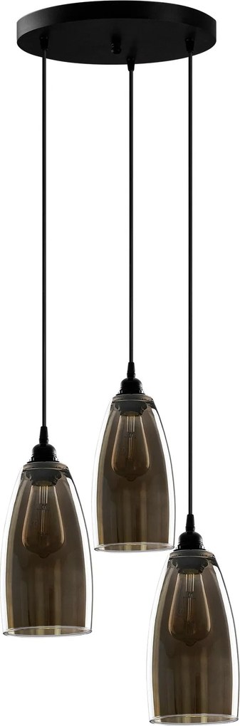 Candeeiro de Teto Smoked – Fumê – 37 x 37 cm