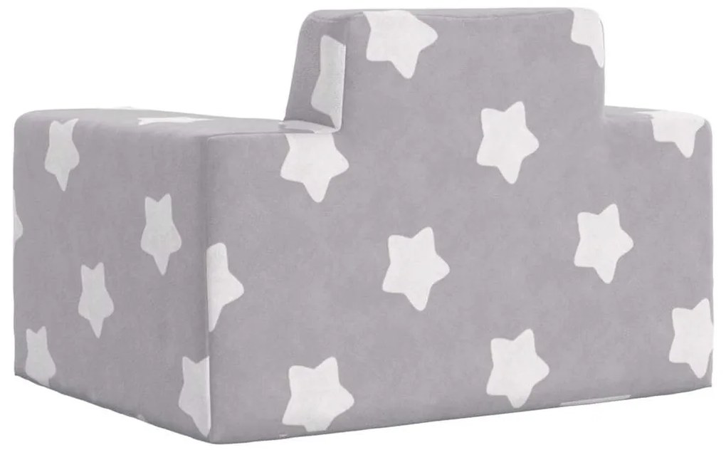 Sofá infantil de c/ estrelas pelúcia cinzento-claro