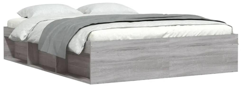 Estrutura de cama king 150x200 cm cinzento sonoma