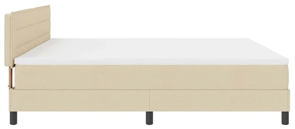 Cama Box Bege Tecido 200 x 200 cm Colchão de Cama Retangular