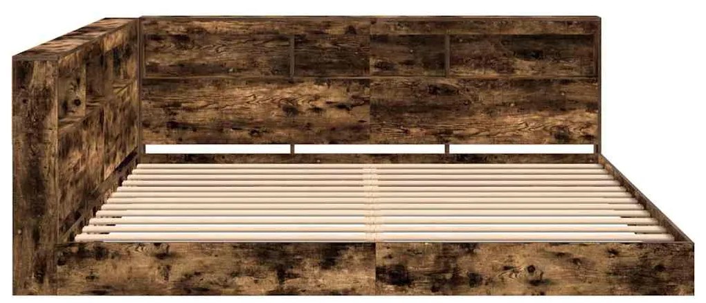 Cama Estante Carvalho Fumado 180x200 cm - Madeira Engenheirada