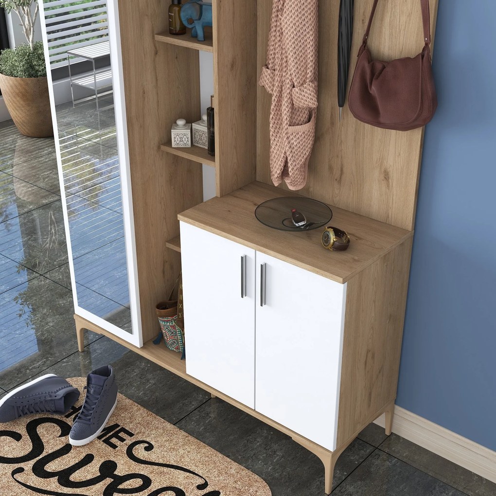 Hall Stand EA109 – Walnut White – 120x198,6x37,5 cm