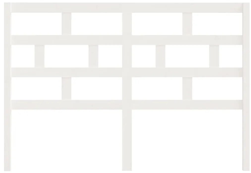 Cabeceira de cama 126x4x100 cm pinho maciço branco