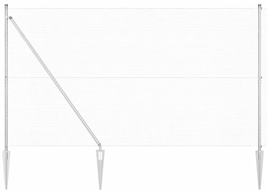 Cerca de Fio Soldado com 7 Postes de Cravar 1,6x10 m Aço Galvanizado