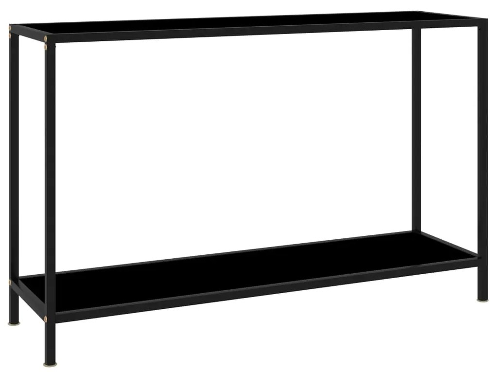 vidaXL Mesa consola 120x35x75 cm vidro temperado preto
