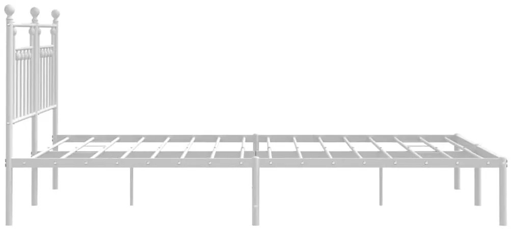 Estrutura de cama com cabeceira 183x213 cm metal branco