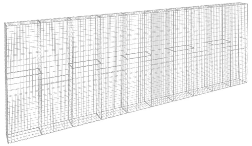 Muro gabião com tampas aço galvanizado 600x30x200 cm