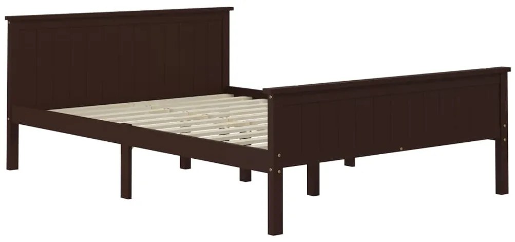 Estrutura de cama 160x200 cm pinho maciço castanho-escuro