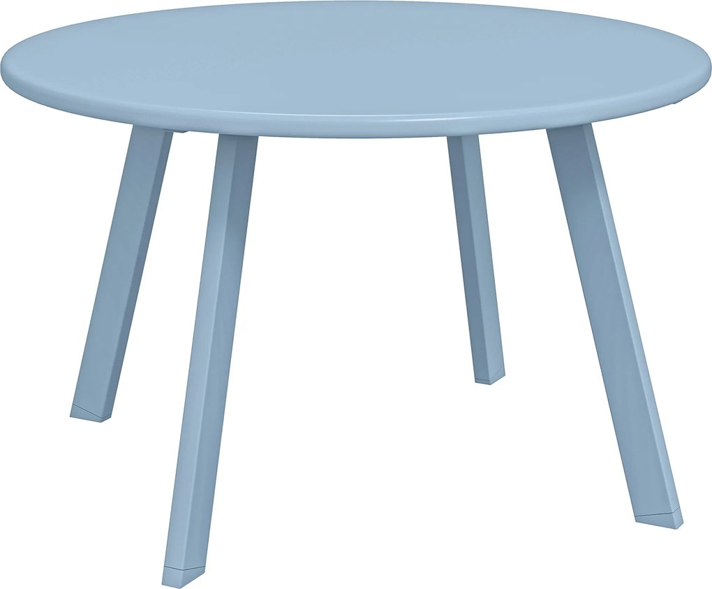 Outsunny Pequena Mesa de Centro Redonda Mesa de Apoio com Patins Antiderrapantes Estrutura em Metal para Jardim Ø70x42 cm Azul | Aosom Portugal