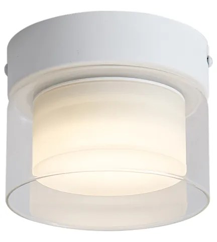 Candeeiro de Teto Moderno Branco com Vidro Transparente - Puck