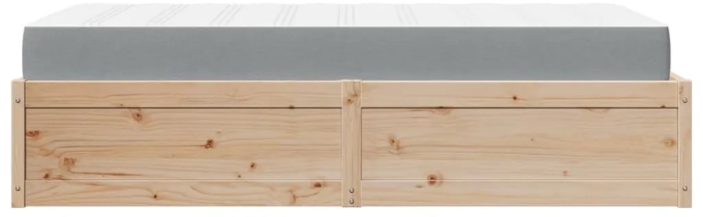Cama com colchão 90x190 cm madeira de pinho maciça