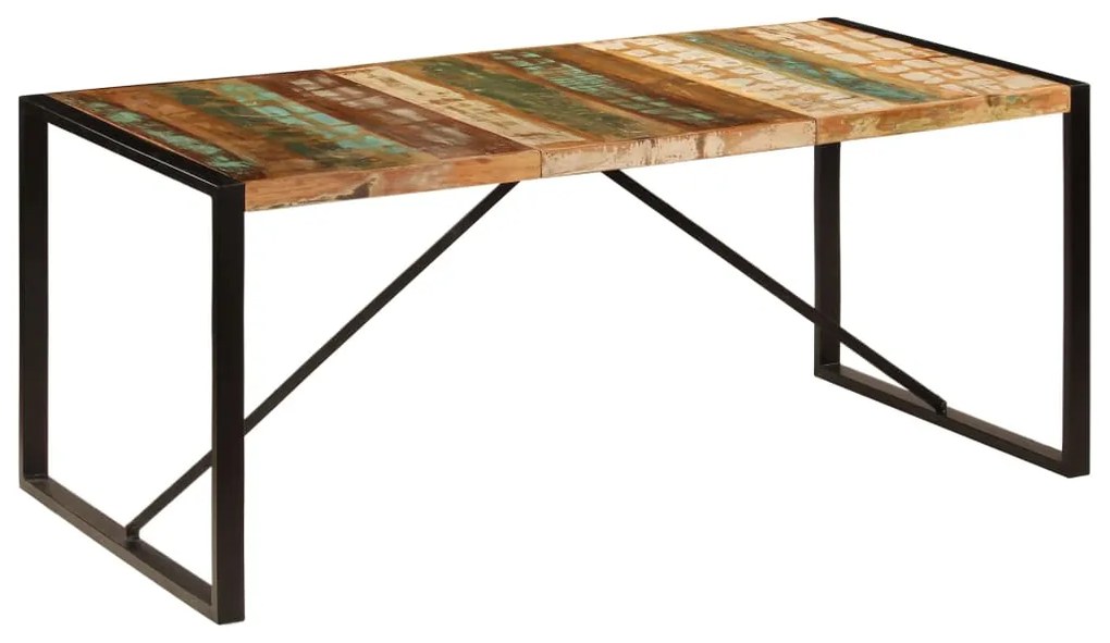 Mesa de jantar 180x90x75 cm madeira recuperada maciça
