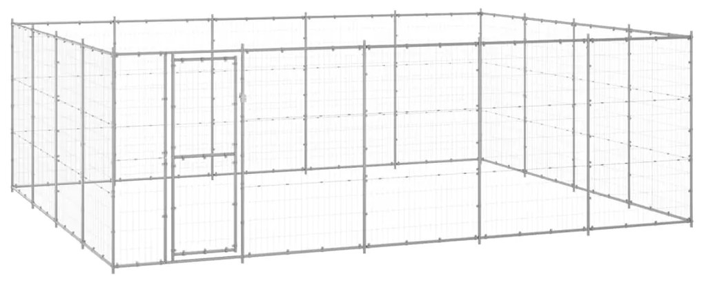 vidaXL Canil de exterior 24,2 m² aço galvanizado