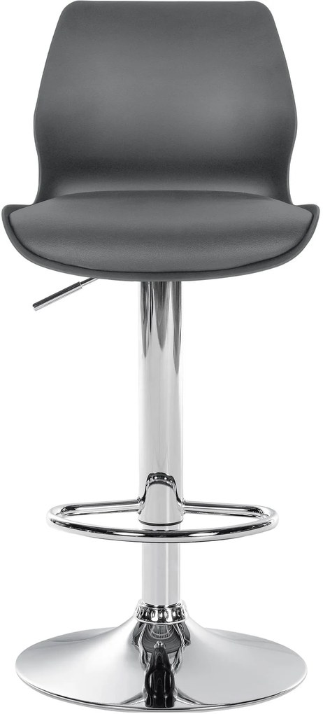 Banco alto Gilbert em plástico com estrutura cromada 82-102 x 39 x 42 cm Cinzento