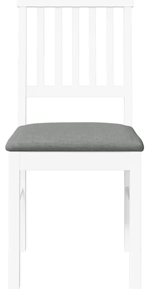 Cadeiras de jantar com almofadões 2 pcs madeira maciça branco
