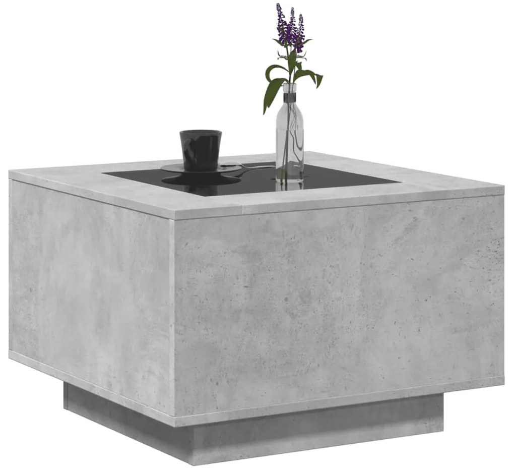 Mesa de centro c/ LEDs 60x60x40 cm derivados de madeira