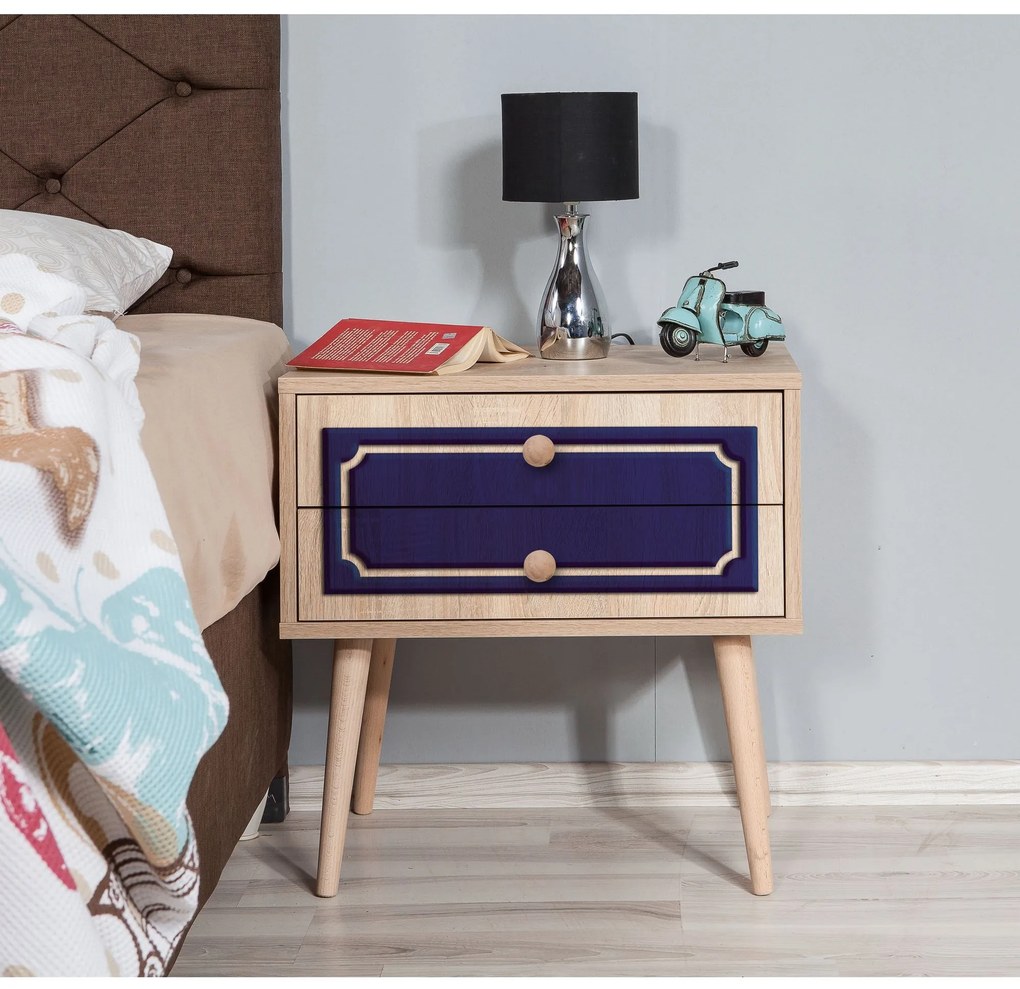 Mesa de Cabeceira Two – Carvalho Sonoma – 60x61x40 cm