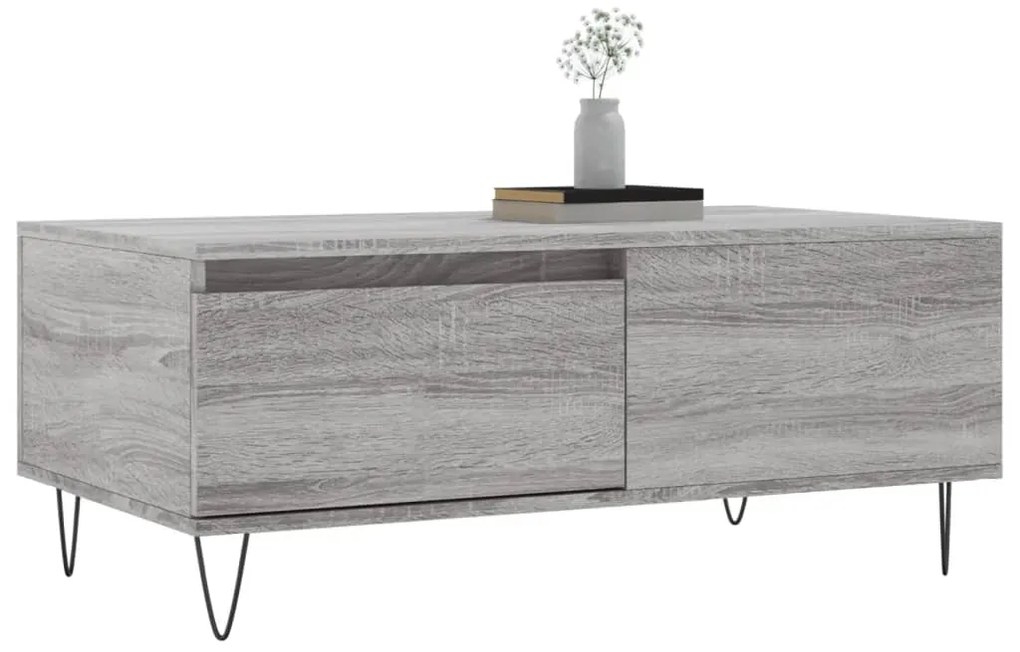 Mesa de centro 90x50x36,5 cm derivados madeira cinzento sonoma