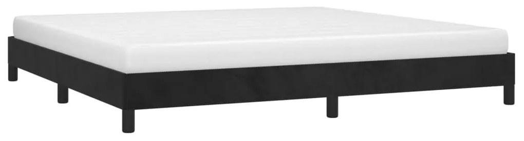 Estrutura de cama sem colchão 200x200 cm veludo preto