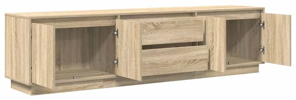 Móvel de TV com luzes LED 193,5x41x50 cm carvalho sonoma