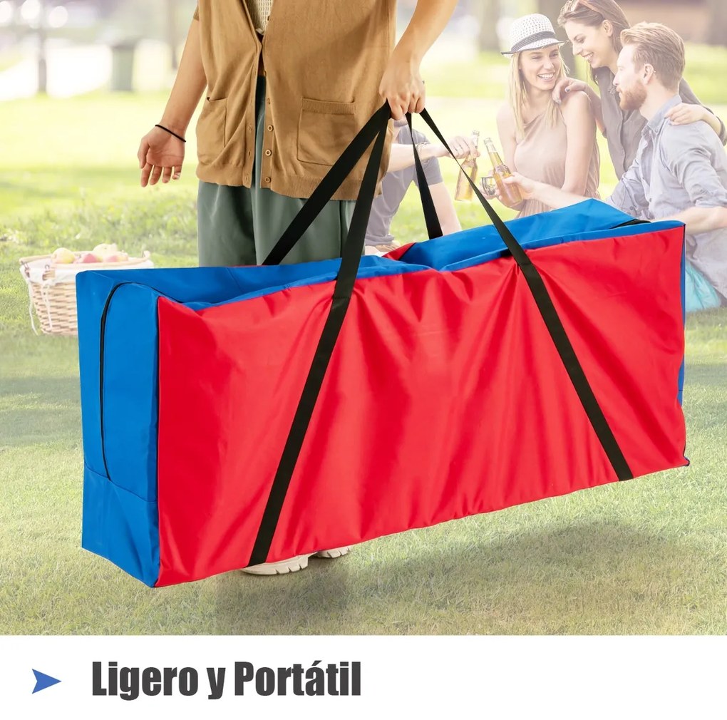 Saco de arrumação 84 x 23 x 36 cm para o jogo Conecta gigante (não incluído)  em tecido Oxford para transporte fácil Vermelho