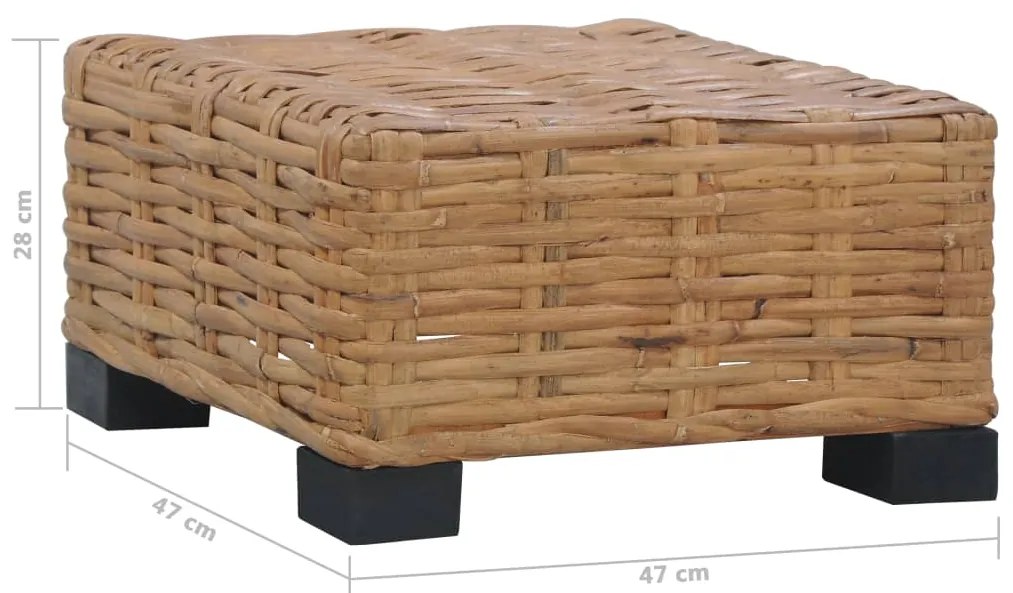 Mesa de centro 47x47x28 cm vime natural