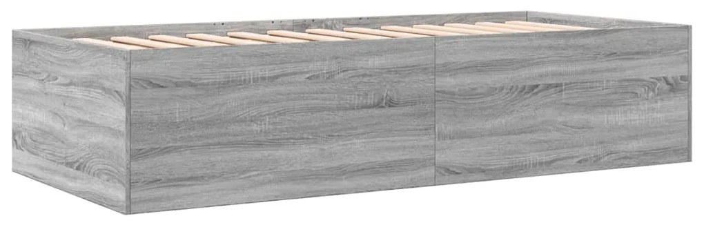 Sofá-cama com gavetas sem colchão 90x190 cm cinzento sonoma