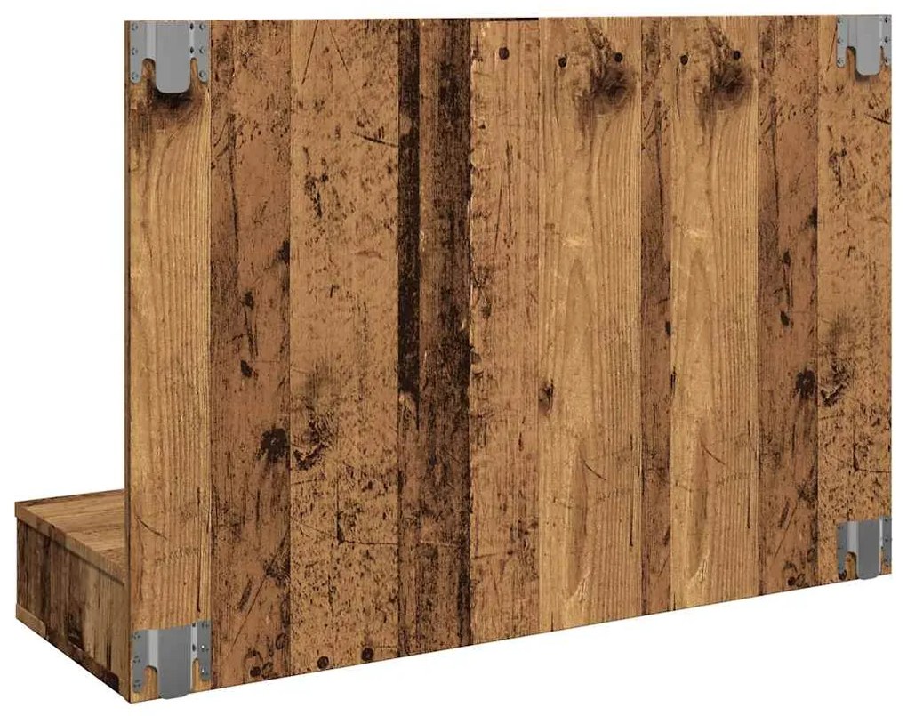 Toucador de Parede com Luzes LED - 90x31,5x62 cm - madeira velha