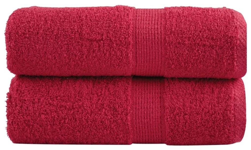 vidaXL Toalhas de rosto premium SOLUND 2 peças vermelho 30x30 cm 600 g/m²