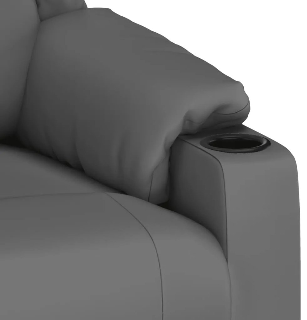 Poltrona de massagens elétrica couro artificial cinzento