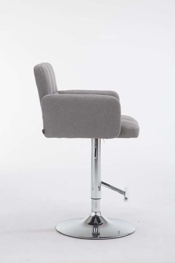 Banco de bar Los Angeles em tecido 60 x 93-113 x 56 cm Cinzento